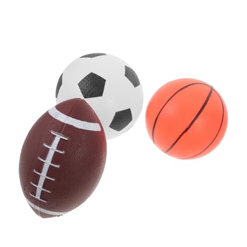 INOOMP 3Stücke Teiliges Kinderball für Außenbereich Fußball Basketball und Rugby Ball für Jahre aus Strapazierfähigem Vinyl Fördert Spiele von INOOMP