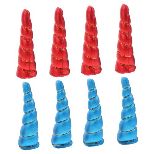 INOOMP 4 Paare Einhornhorn -kopfbewohner Spiralförmiges Einhornhorn Einhorn-haarschmuck Für Mädchen Haarzubehör Für Mädchen Einhorn -kopfbedeckung Einhorn-horn-bastelbedarf Baumwolle von INOOMP