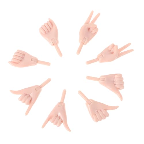 INOOMP 4 Paare Zubehör Für Puppenhandsets Puppenteile Kreative Miniaturspielzeuge Handspielzeug Winzige Hand Reparieren Puppenherstellung Mini-hände Kleine Hände PVC Beige von INOOMP