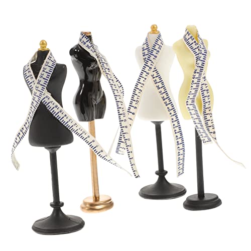 INOOMP 4 Sätze Mini -Modell -lineal -Kombination Nähen Mini-Sachen Für Puppen Mannequin-körper Puppenhaus-miniaturen Klein Männchen Puppenkleid Nähpuppe Schneiderinnen Stand Weiblich Harz von INOOMP