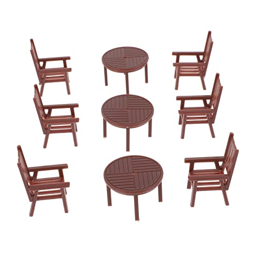 INOOMP 4 Sätze Mini-Tisch Und Stuhl-Set Stuhlmodell Miniaturen Mini Möbel Leben Miniaturtisch Zubehör Essen Winzig Mini-stühle Miniaturmöbel Beine Bausatz Gartenmöbel Brown Plastik INOOMP 4 Sätze Mini-Tisch Und Stuhl-Set Stuhlmodell Miniaturen Mini Möbel Leben Miniaturtisch Zubehör Essen Winzig Mini-stühle Miniaturmöbel Beine Bausatz Gartenmöbel Brown Plastik von INOOMP