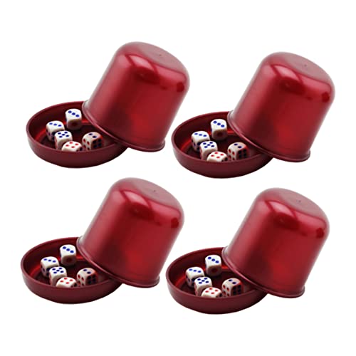 INOOMP 4 Sätze Würfel Würfelbecher Spiel Große Würfel Bar Würfelbecher Würfeltablett Würfelbecher Aus Kunststoff Würfelhalter Würfelbecher Mit Deckel INOOMP 4 Sätze Würfel Würfelbecher Spiel Große Würfel Bar Würfelbecher Würfeltablett Würfelbecher Aus Kunststoff Würfelhalter Würfelbecher Mit Deckel von INOOMP