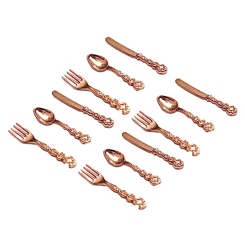 INOOMP 4 Sets Mini Besteck Servierutensilien Mini Geschirr Ornamente Miniatur Besteck Miniatur Küchenzubehör Mini Geschirr Miniatur Küchenutensilien Legierung Roségold INOOMP 4 Sets Mini Besteck Servierutensilien Mini Geschirr Ornamente Miniatur Besteck Miniatur Küchenzubehör Mini Geschirr Miniatur Küchenutensilien Legierung Roségold von INOOMP