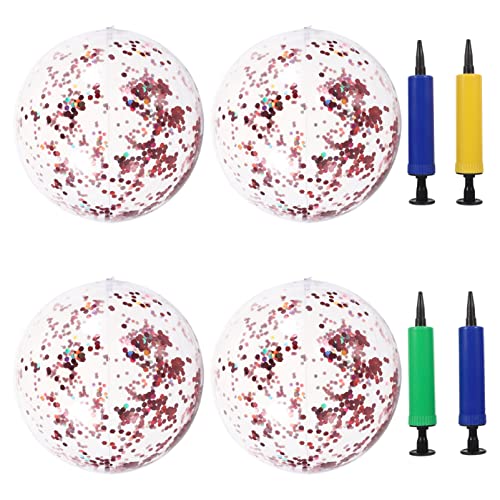 INOOMP 4 Stück Aufblasbarer Wasserball Groß Riese Spiele Am Strand Poolball Pool-party-ball Dekorationen Für Sommerpartys Sommerfestbälle Strandbälle Schwimmbadball Rosa Pvc INOOMP 4 Stück Aufblasbarer Wasserball Groß Riese Spiele Am Strand Poolball Pool-party-ball Dekorationen Für Sommerpartys Sommerfestbälle Strandbälle Schwimmbadball Rosa Pvc von INOOMP