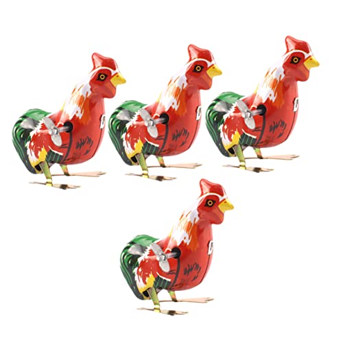 INOOMP 4 Stück Aufzieh Uhrwerk Springender Hahn Für Küken Uhrwerk Hühnerspielzeug Kleinkind Kleines Spiel Springendes Hühnerspielzeug Hühner Laufspielzeug Babymaschine von INOOMP