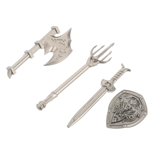 INOOMP 4 Stück Bausteinzubehör Und Schild Für Mini-armeefiguren Schwertkostüm Kinderschwerter Für Jungen Mittelalterliche Partygeschenke Silver Plastik INOOMP 4 Stück Bausteinzubehör Und Schild Für Mini-armeefiguren Schwertkostüm Kinderschwerter Für Jungen Mittelalterliche Partygeschenke Silver Plastik von INOOMP