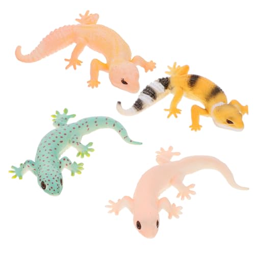INOOMP 4 Stück Eidechsenmodell Simulierte Modelle Realistische Reptilieneidechsen Gefälschte Künstliches Eidechsenmodell Eidechsenfiguren Eidechsenskulptur Gefälschtes von INOOMP