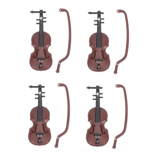 INOOMP 4 Stück Kleine Geigen Miniatur Dekorationen Ornament Modelle Miniatur Geigen Miniatur Geigenmodell Kleines Geigenmodell DIY Miniatur Geige Miniatur Geige Aus Kunststoff von INOOMP