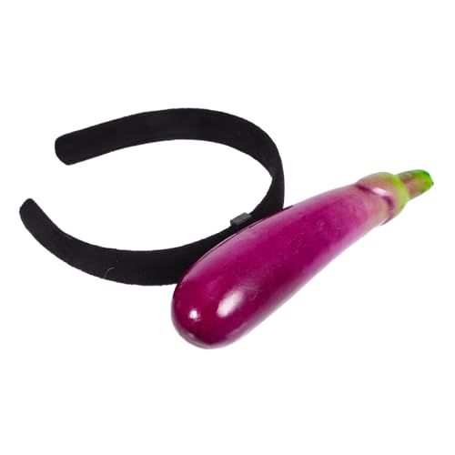 INOOMP 4 Stück Kreatives Haarband Lustiges Stirnband Auberginen-haarreifen Lustiges Gemüse-stirnband Kopfbedeckungen Für Erwachsene Essen Stirnband Partyzubehör Plastik Violett von INOOMP