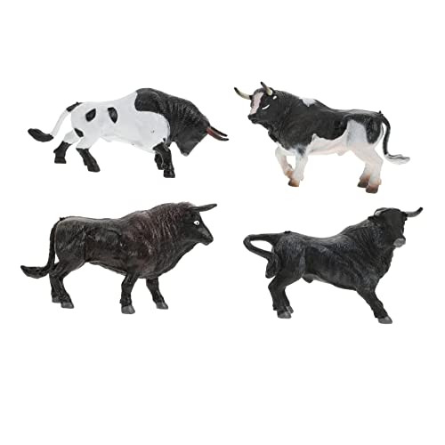 INOOMP 4 Stück Modell Bullenkuh Figur Kuh Miniatur Kuh Mini Kuh Figuren Simulation Kuh Schmuck Kuh Modell Nutztiere Für Kleine Tierfiguren Kunststoff von INOOMP