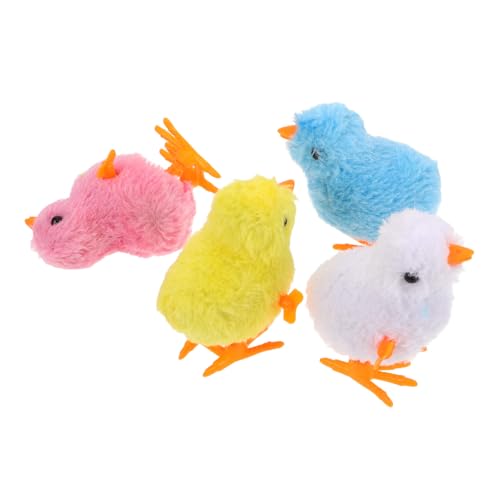 INOOMP 4 Stück Simulation Küken Eierlegendes Huhn Huhn Hühnerschleife Spiel Requisite Kleinkind Springspielzeug Mini Hühner Interaktives Plüschspielzeug Realistisches Huhn Quietschhuhn von INOOMP