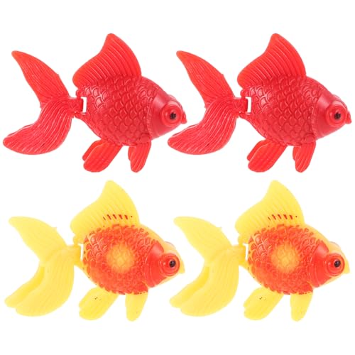 INOOMP 4 Stück Simulations-goldfischmodell Deko Für Künstliche Aquarien Miniatur-aquarienfische Aquarienfische Aus Kunststoff Schwimmendes Goldfischdekor Realistische Fischfigur Plastik von INOOMP