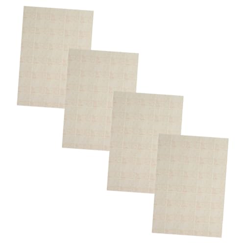 INOOMP 4 Stück Simulierte Fliesenaufkleber Mini-Haustapete Zubehör für Puppenhäuser Puppenhausmöbel Stütze klein winzig Bodenschablonenfliese Mini-Hausbodenpapier Beige von INOOMP