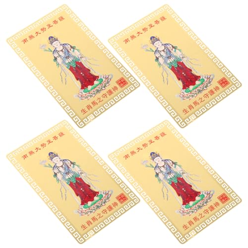INOOMP 4 Stück Teiliges Kupfer Pferd Traditionelles Chinesisches Feng Shui Schutzsymbol Handgefertigte Karten Vielseitiges Dekor für Auto Büro Zuhause zum Chinesischen Neujahr von INOOMP