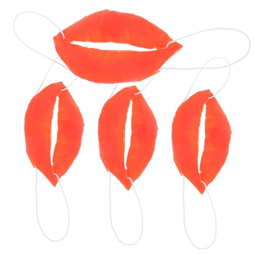 INOOMP 4 Stück Teiliges Lustige Sausage Mouth Requisiten für Maskerade Cosplay Rote Lippen Mund Requisiten für Halloween und Karneval Kostümpartys und Zaubershows von INOOMP