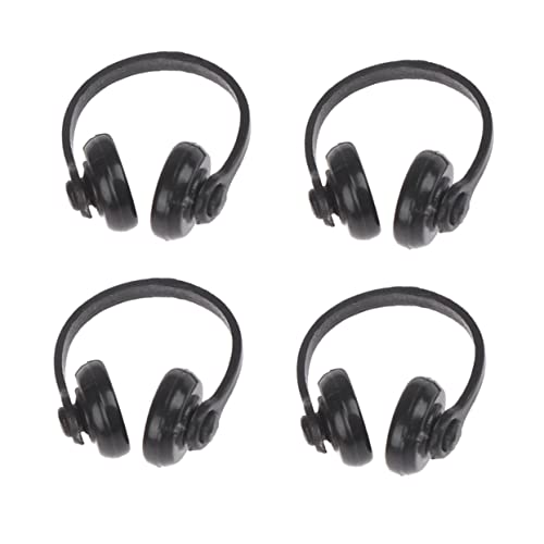 INOOMP 4 Stück Zubehör für Puppenhäuser Headset kopfhörer Mini-Puppenhaus-Zubehör Puppenhaus-Miniatur-Szenenmodell Ausstattung für Mini-Puppenhäuser Puppenhauszubehör Plastik Schwarz von INOOMP