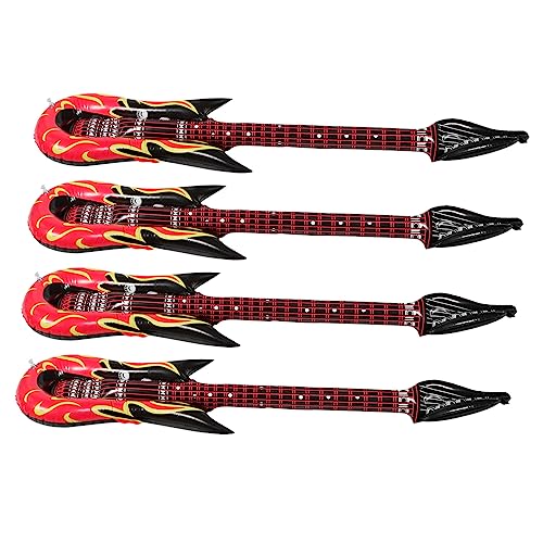INOOMP 4 Stück aufblasbare Gitarre Instrument aufblasbare E-Gitarre Pool aufblasbar realistisch Toys spielsachen für Luftballons Partyzubehör Partydekorationen PVC von INOOMP