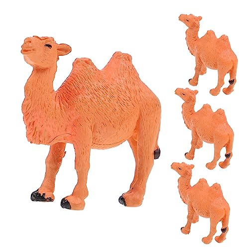 INOOMP 4 Stücke Simulation Kamel Modell Kamel Wüstentierfiguren Kamelfigur Kamel Spielzeugmodell zabawki stymulujące rozwój Educational Toys dekofigur Kamel Plastik Kamel Brown von INOOMP