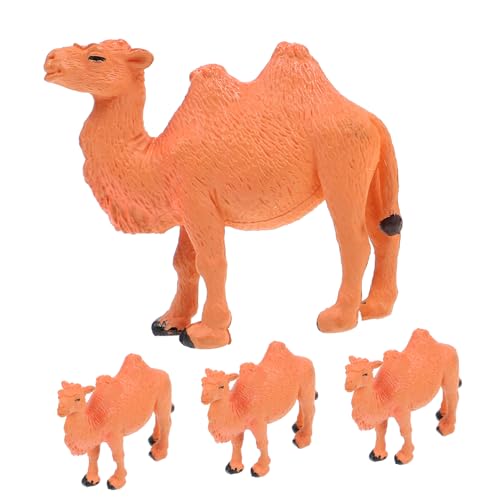 INOOMP 4 Stücke Simulation Kamel Modell zabawki stymulujące rozwój Educational Toys Pädagogisches Wüstentiere Kamel Kamelstatue deko Kamel Simulation Tiermodell Brown von INOOMP