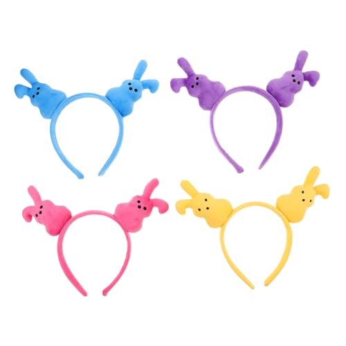 INOOMP 4 Teiliges Haarband Mit Hasenohren Haarband Für Kleinkinder Und Mädchen Mit Osterhasen Party Flauschige Hasenohren Für Frühlingsveranstaltungen Geburtstage Cosplay Zubehör von INOOMP