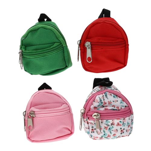INOOMP 4 Teiliges Puppenzubehör Babypuppen DIY Mini Rucksack Für Puppen Rucksäcke Miniatur Rucksack Für Babys Puppen Für Babys Rucksack Puppenrucksack Mikro Rucksack Aus von INOOMP