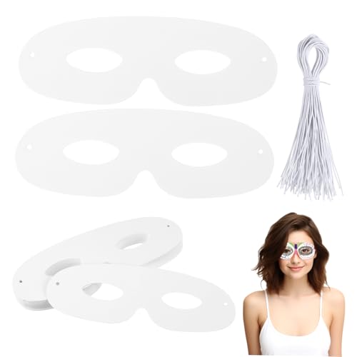 INOOMP 40 Sätze Leere Maske Maskierung Masken Über Nacht Cosplay Lackierbar Unbemaltte Maske Kind Basteln Malen Party Gesichtsmaske Selber Machen Realistisch Voll Für Damen Weiß Papier von INOOMP