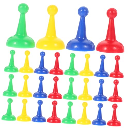 INOOMP 40 Stück Kleine Schachfiguren aus Kunststoff Ersatzteile für Brettspiele Farbenfrohe Spielsteine für Schachspiele und Andere Gesellschaftsspiele von INOOMP