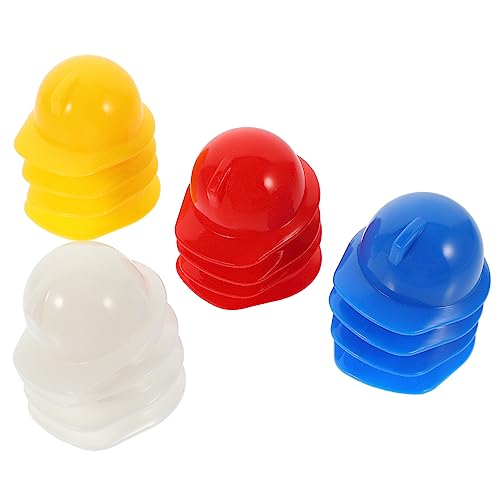 INOOMP 40 Stück Mini Schutzhelme Miniaturhelme Puppen Schutzhelme Gepolsterte Mini Hüte Winzige Puppenkappe Dekorative Mini BAU Sicherheitshüte Haustier Dekoration Mini Schutzhut von INOOMP