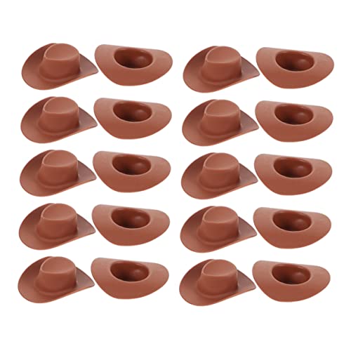 INOOMP 40 Stück Mini-cowboyhut Kleine Cowboyhüte Outfits Puppe Cowboyhut Mini-Hut Kuh Cowgirl Schlüssel Kleiner Cowboyhut Party Cowboyhut- Cowboyhut Aus Brown von INOOMP