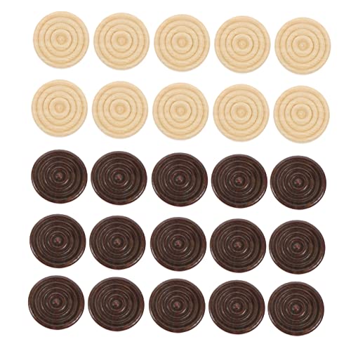 INOOMP 48 Stücke Überprüft Checker Zubehör Chips Ai Mini Große Dunkle Solide Backgammon Zubehör Erwachsene Nur Checkers Holz von INOOMP