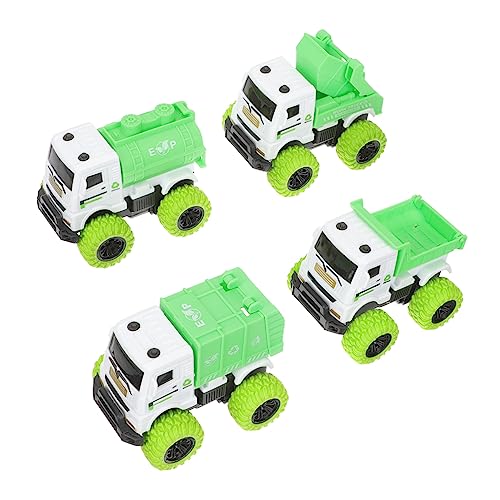 INOOMP 4Stücke Teiliges Reibungsantrieb Müllwagen für Hygienelkw Automodell mit Exzellenter Handwerkskunst Fördert Kreativität und Umweltbewusstsein Langlebig und Sicher von INOOMP