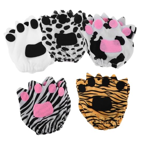 INOOMP 5 Paar Kinderhandschuhe Mit Tier Cosplay Pfoten Süße Fingerlose Handschuhe Für Kindertage Schulveranstaltungen Themenpartys Lustige Und Interaktive Fäustlinge INOOMP 5 Paar Kinderhandschuhe Mit Tier Cosplay Pfoten Süße Fingerlose Handschuhe Für Kindertage Schulveranstaltungen Themenpartys Lustige Und Interaktive Fäustlinge von INOOMP