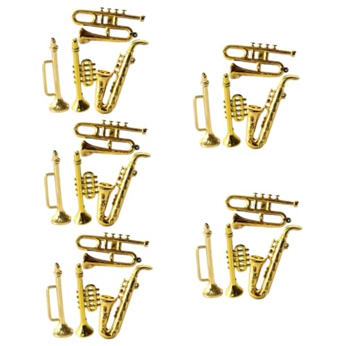 INOOMP 5 Sätze Mini-Saxophon Mini-trompete Puppe Dekorationen Winzig Miniatur Mini- Instrumentenmodell Mini - Plastik Golden 4 Stücke * 5 INOOMP 5 Sätze Mini-Saxophon Mini-trompete Puppe Dekorationen Winzig Miniatur Mini- Instrumentenmodell Mini - Plastik Golden 4 Stücke * 5 von INOOMP