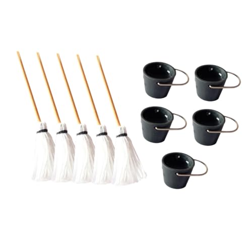 INOOMP 5 Sätze Simulierte Eimer -MOP -Kombination Mini-Möbelmodell kleines Heimset Miniatur-Reinigungsmopp handgemachte Puppe DIY kleine Puppenhaus-Accessoires Miniaturhaus Kit Harz INOOMP 5 Sätze Simulierte Eimer -MOP -Kombination Mini-Möbelmodell kleines Heimset Miniatur-Reinigungsmopp handgemachte Puppe DIY kleine Puppenhaus-Accessoires Miniaturhaus Kit Harz von INOOMP