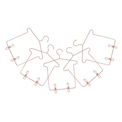 INOOMP 5 Sets Mini Kleiderbügel Aus Metall Kleiderhalter Für Puppenkleidung Kleider Outfits Drahtgestell Hosenbügel Für Miniatur Puppenhäuser Kleiderschränke Schlafzimmerzubehör von INOOMP