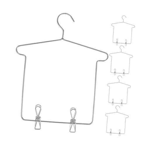 INOOMP 5 Sets Mini Kleiderbügel Für Puppen Kleine Kleiderbügel Rockbügel Hosenbügel Mit Clips Puppenkleidungszubehör Für Puppenkleidung Kleider Kleid Outfit von INOOMP