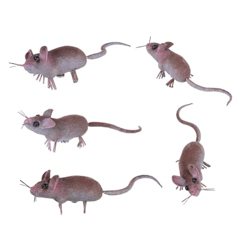 INOOMP 5 Stück Insektenmaus Modell Figur Realistische Ratte Mini Simuliertes Mausmodell Gefälschte Pelzige Kleine Realistische Mausform Simulierte Kleine von INOOMP