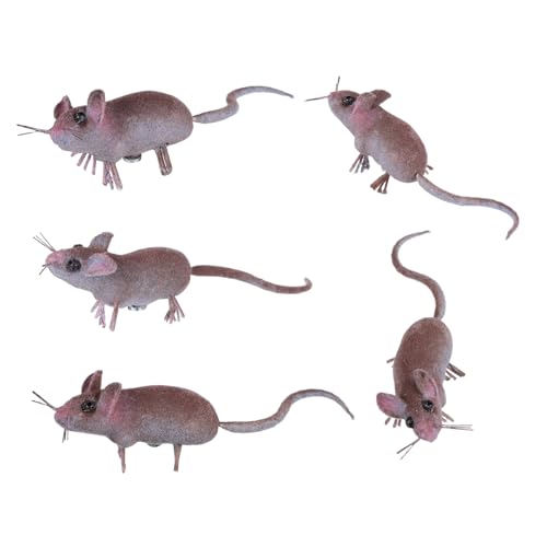 INOOMP 5 Stück Insektenmausmodell -Ornamente Mäuse Formen Ornamente Mäusefiguren Mini -tierfiguren Dekorationen Winzige Mausdekoration Miniatur-mausspielzeug Streich Klein Eisendraht von INOOMP