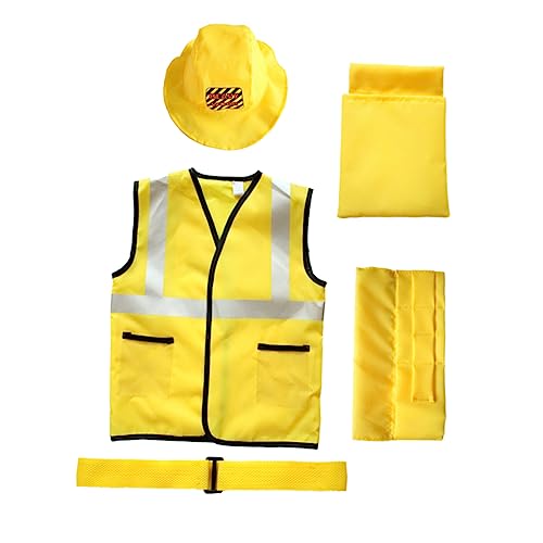 INOOMP 5 Stück Kleine Schreinerkleidung Kleinkind Junge Party Bauarbeiterkostüm Verkleiden Sich Kostüme Cosplay Outfit Halloween Kostüm Leistungsanzüge Für Yellow von INOOMP