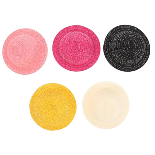 INOOMP 5 Stück Miniatur Puppenhüte Handgewebte Strickmützen Aus Strohimitat Für Puppenhäuser Zum Sonnenkappe Für Puppen Sommerzubehör DIY Basteldekoration INOOMP 5 Stück Miniatur Puppenhüte Handgewebte Strickmützen Aus Strohimitat Für Puppenhäuser Zum Sonnenkappe Für Puppen Sommerzubehör DIY Basteldekoration von INOOMP
