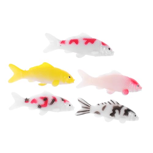 INOOMP 5 Stück PVC Koi Fisch Modell Teilig Schwimmende Aquarium Dekoration Bunte Karpfen Figuren für Teich und Fotorequisiten Langlebig und Realistisch INOOMP 5 Stück PVC Koi Fisch Modell Teilig Schwimmende Aquarium Dekoration Bunte Karpfen Figuren für Teich und Fotorequisiten Langlebig und Realistisch von INOOMP