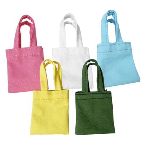 INOOMP 5 Stück Puppenhaus Zubehör Dekoration Puppenhaus Kleine Miniatur Mini Puppenhandtasche Mädchen Winziges Material Für Kleine Puppen Verkleidungstasche Basteltasche von INOOMP