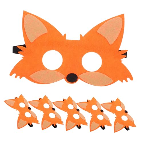 INOOMP 5 Stück Tiermaske Halloween-Halbmaske Party simulieren Hälfte Karikatur kostüm Kostüm Maske Requisiten für Halloween-Masken Masken mit Tiermotiven Fuchsmaske gefühlt Orange INOOMP 5 Stück Tiermaske Halloween-Halbmaske Party simulieren Hälfte Karikatur kostüm Kostüm Maske Requisiten für Halloween-Masken Masken mit Tiermotiven Fuchsmaske gefühlt Orange von INOOMP