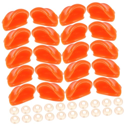INOOMP 50 Stück Kleiner Entenschnabel Schnäbel Bastelmund Mini-entenmaul Mini- Mundspielzeug Mund-kit Für Handwerk Spielzeugmund Basteln Für Münder Für Stofftiere Orange von INOOMP