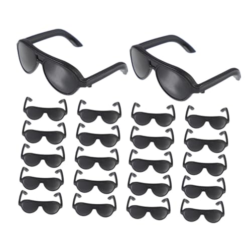 INOOMP 50 Stück Puppenbrille Puppen Sonnenbrille Puppenzubehörbrille Miniatur-Puppenzubehör Kostümzubehör für Minipuppen Mini-Sonnenbrillen- Plastik Black von INOOMP