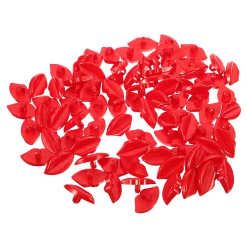 INOOMP 50 Stück Puppengesichts Accessoires Kleidung Ersatzknöpfe Kleidung Mundteile Lippen Accessoires Kleidung Mundknöpfe DIY Mund Accessoires DIY Große Lippen Roter von INOOMP