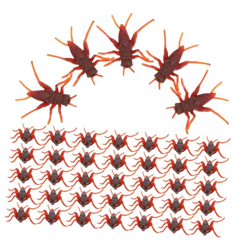 INOOMP 50 Stück Simulation Insektenmodell Cricket Kinderspielzeug Cricket-streich Party Künstlich Halloween Falsches Cricket Gefälscht Klein Realistisch Insektenspielzeug Plastik Coffee von INOOMP
