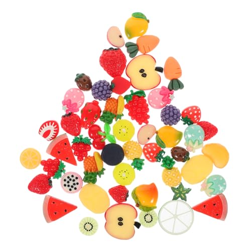 INOOMP 50 Stück Simuliertes Obstset Simulierte Mini-Requisite Mit Künstlichen Früchten Miniaturfrucht Mini-kunstfruchtmodell Miniaturmodell Mit Gefälschten Früchten Harz von INOOMP