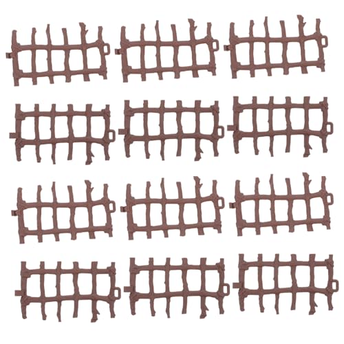 INOOMP 50stücke Miniaturzaun Realistischer Holzfarbener Kunststoffzaun Für Mikrolandschaften Bauernhof-spielsets Und Puppenhaus-zubehör von INOOMP