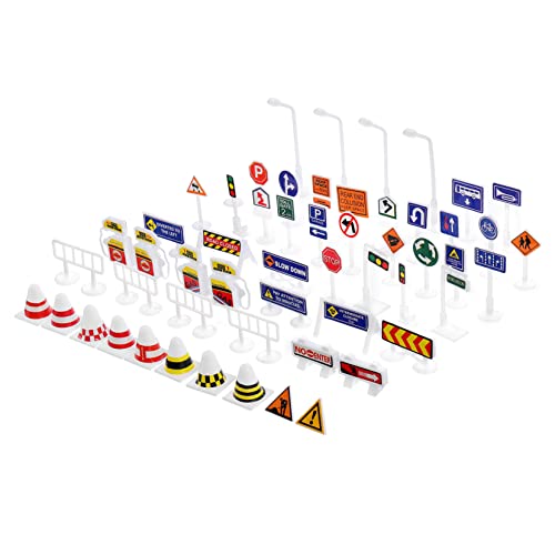 INOOMP 56 Stück Verkehrszeichen -Verkehrszeichen Mini-Straßenschilder Straßenschild Kinderverkehr Simulation Verkehrszeichen Mini-Verkehrsbaubarrikade Plastik INOOMP 56 Stück Verkehrszeichen -Verkehrszeichen Mini-Straßenschilder Straßenschild Kinderverkehr Simulation Verkehrszeichen Mini-Verkehrsbaubarrikade Plastik von INOOMP